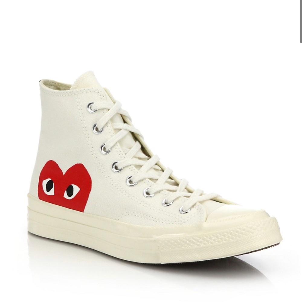 Comme Des Garçons PLAY Converse white high top